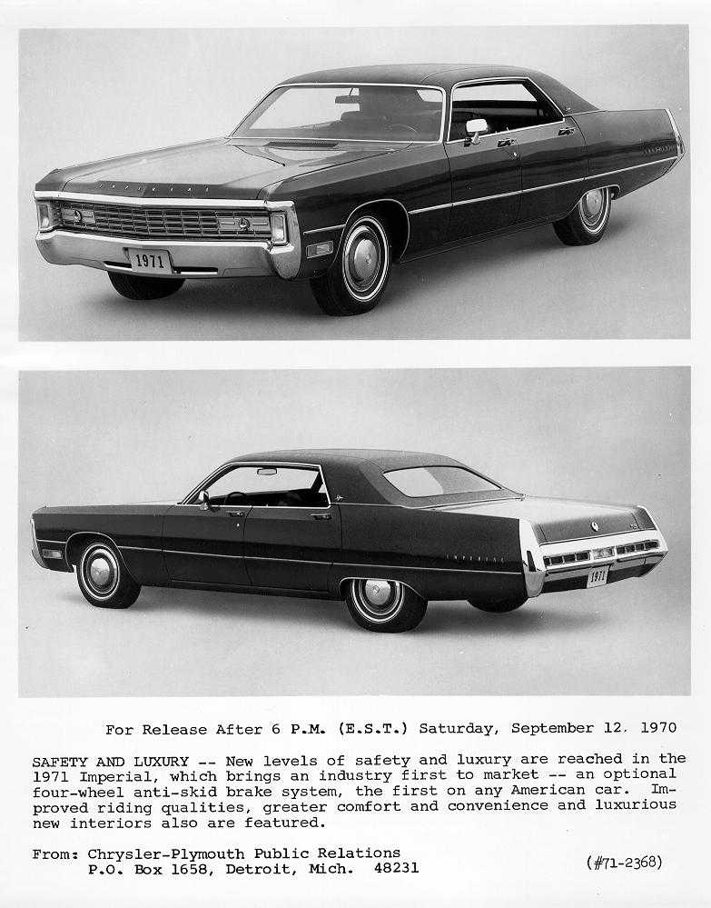 1971 Chrysler Press Release